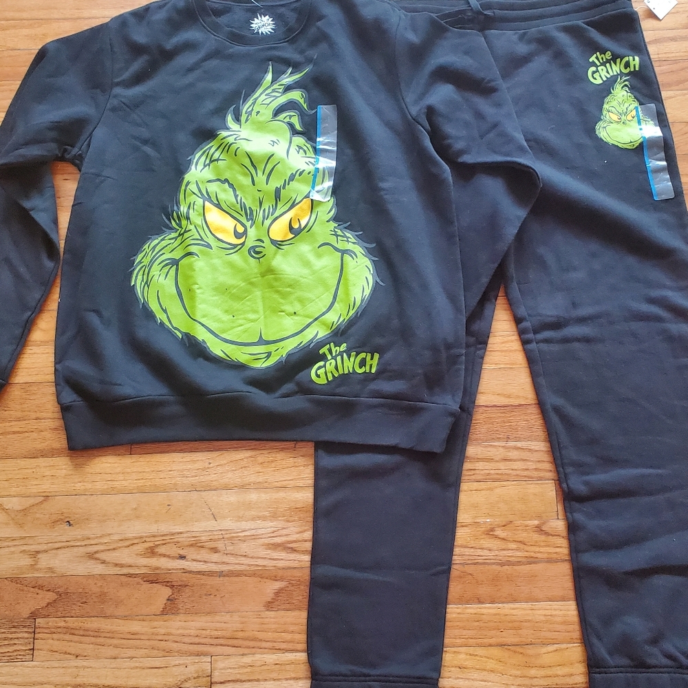 Grinch Sweat Top & Bottoms size 3XL New